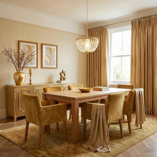 Circular Crown Pendant Shade in Polished Gold with Clear Acrylic Beads Image 6
