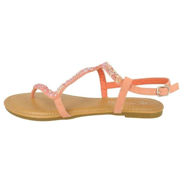 Spot On Ladies Spot On Open Toe Glitter Swirl Sandals