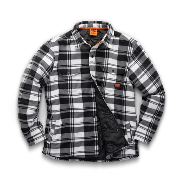 Scruffs Worker Padded Check Shirt Black/White