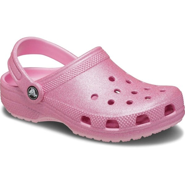 Crocs Classic Glitter Thermoplastic Pink Tweed Glitter Loafers