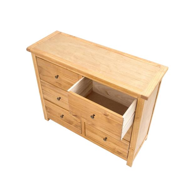 Cabinet Bits Lugo 6 Drawer Chest of Drawers Brass Knob