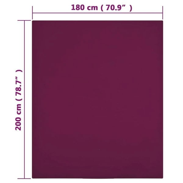 Berkfield Jersey Fitted Sheets 2 pcs Bordeaux 180x200 cm Cotton
