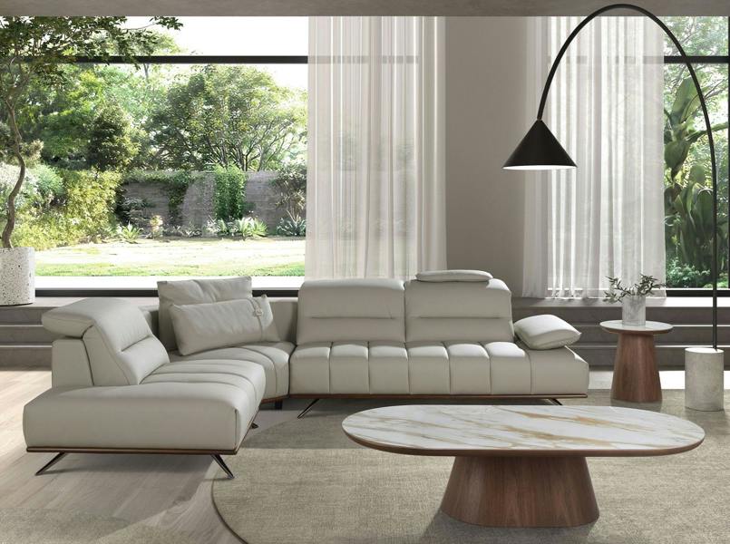Angel Cerdá Porcelain marble and walnut round corner table 2159