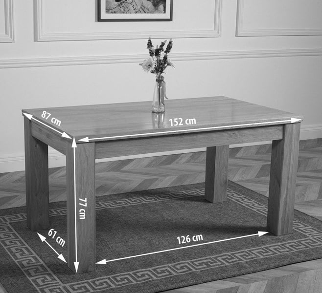 That's Furniture Dakota Medium Oak Dining Table with Harvard Oak Chairs