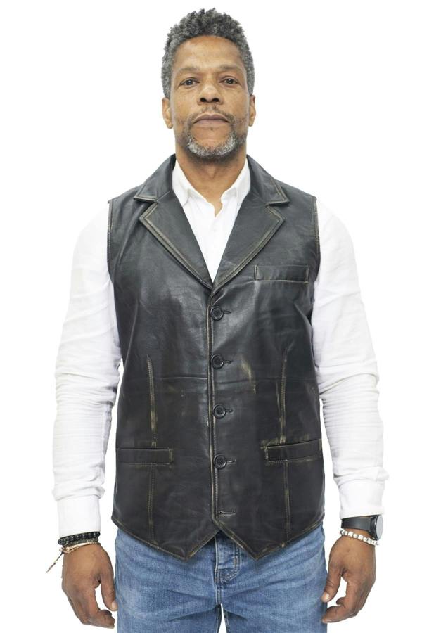 Infinity Leather Mens Smart Classic Leather Waistcoat-Bristol