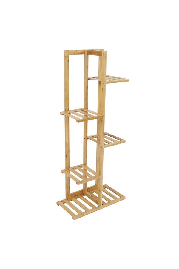 Living and Home Rustic Wooden 5-Tiered Potted Plant Stand