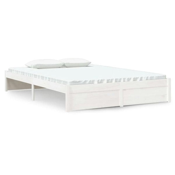 Berkfield Bed Frame White Solid Wood 140x190 cm