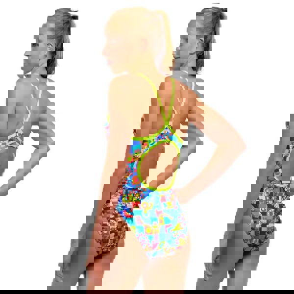 Funkita Girls Bored Games Diamond Back Swimsuit - Blue/Multi