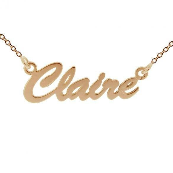 Christopher James of London 9ct Rose Gold Plated Script Style Personalised Name Necklace