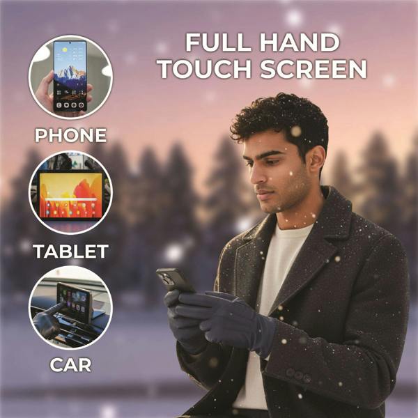 Infinity Leather Men’s Italian Leather Warm Wool Lining Winter Stich Design Gloves - M-LGV-205