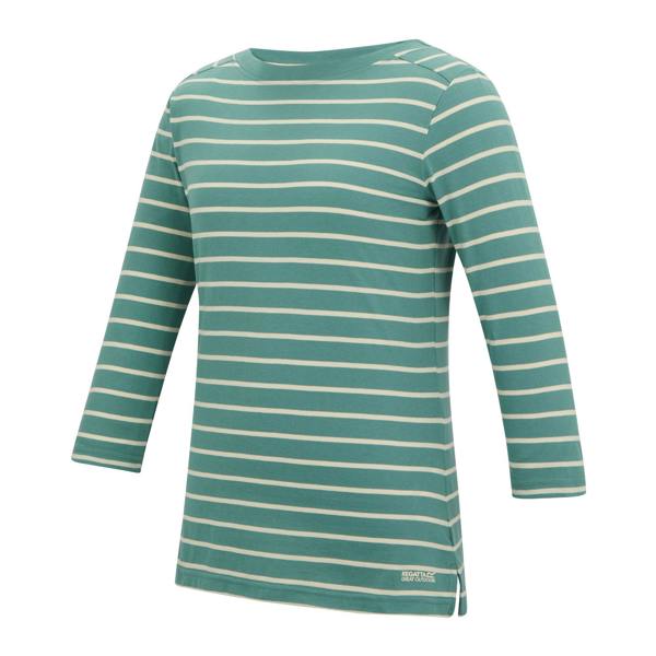 Regatta Womens/Ladies Baylette II Striped T-Shirt - Ivy Moss/Light Vanilla - 