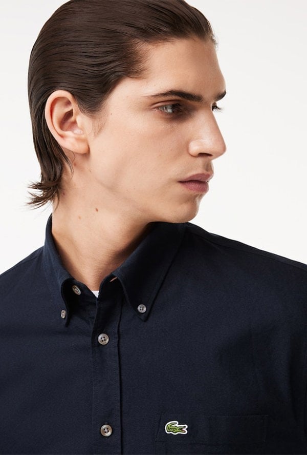 Lacoste Men's Regular Fit Cotton Oxford Shirt - Navy