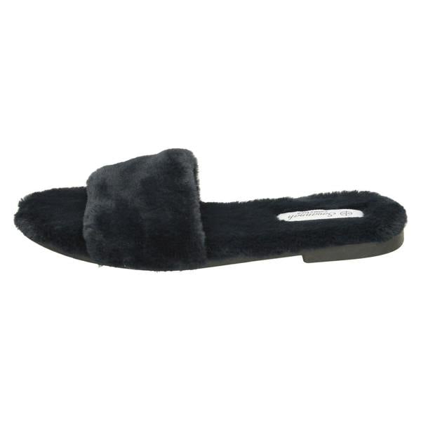 Savannah Ladies Savannah Flat All Fur Slider Mules F00090