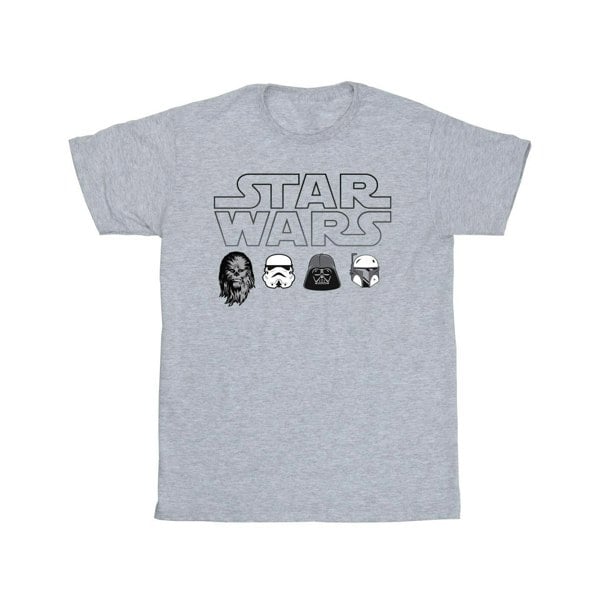 Star Wars Boys Character Heads T-Shirt - Sports Grey