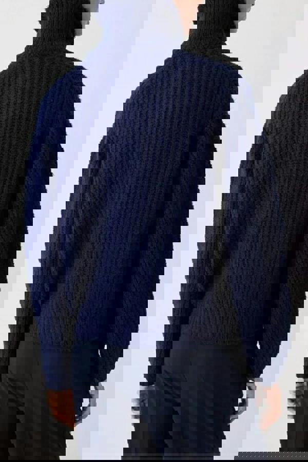 WOVCOR Soft-Textured Oversize Knit Cardigan with Zipper Detail