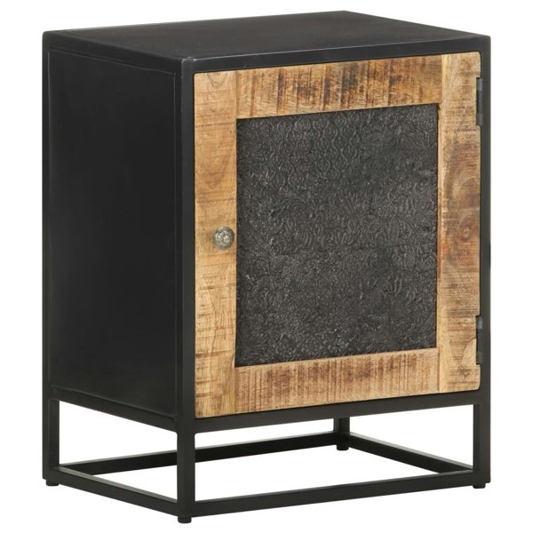 Berkfield Bedside Cabinet 40x30x50 cm Rough Mango Wood