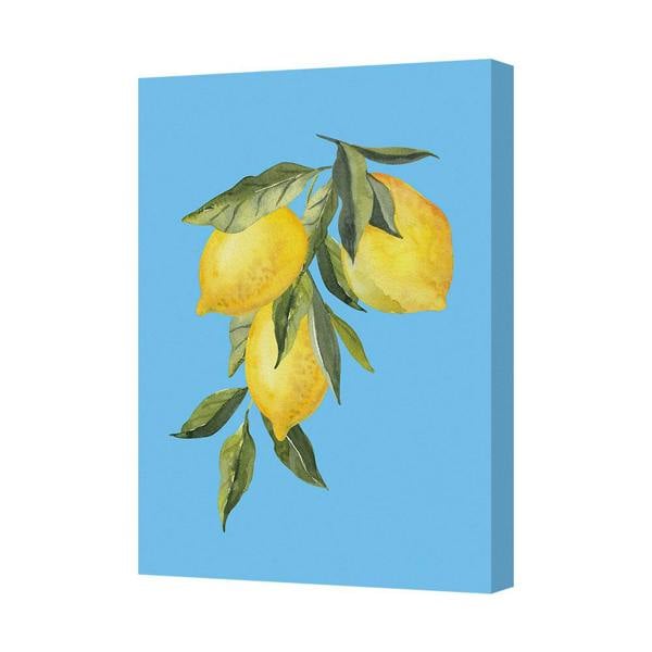 Benjamin Tate Design Lemon Branch Canvas Art Print With Deep Wood Frame And Brackets