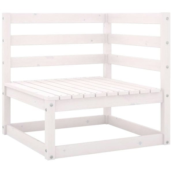 Berkfield Garden Corner Sofa White Solid Wood Pine