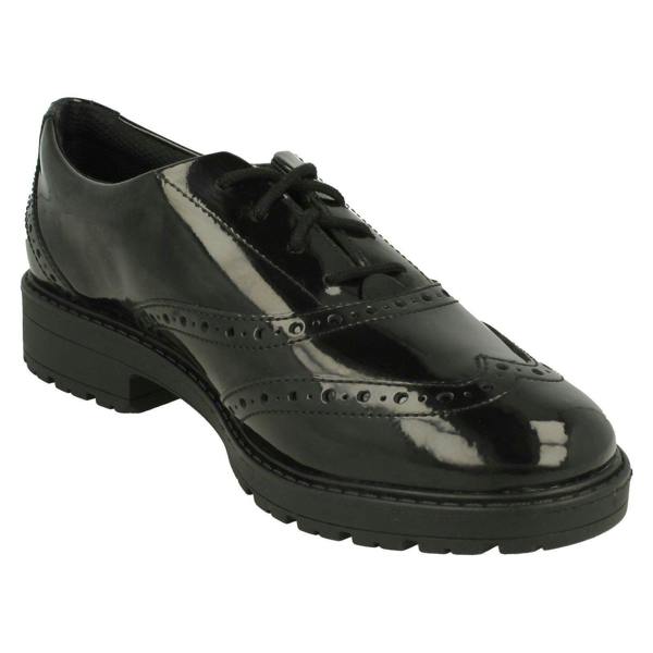 Clarks Girls Clarks Lace Up Brogue Detailed School Shoes Loxham Brogue Y
