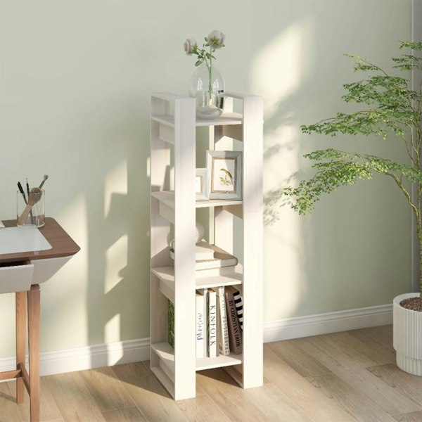 Berkfield Book Cabinet/Room Divider White 41x35x125 cm Solid Wood Pine
