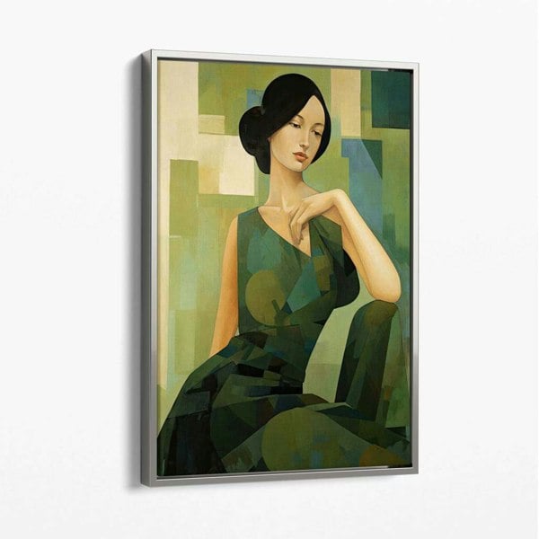 Artze Wall Art The Lady in Green Canvas Art Print