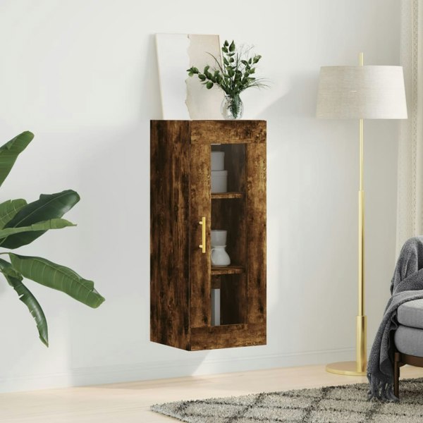 Berkfield Wall Mounted Cabinet Smoked Oak 34.5x34x90 cm