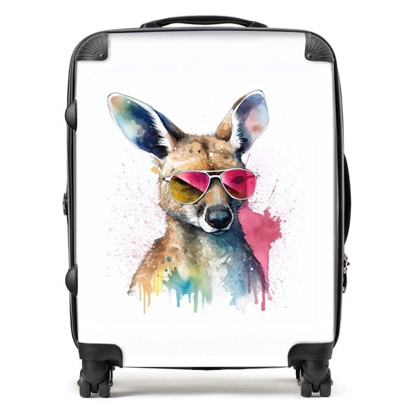 Warren Reed Wallaby In Pink Glasses Suitcase