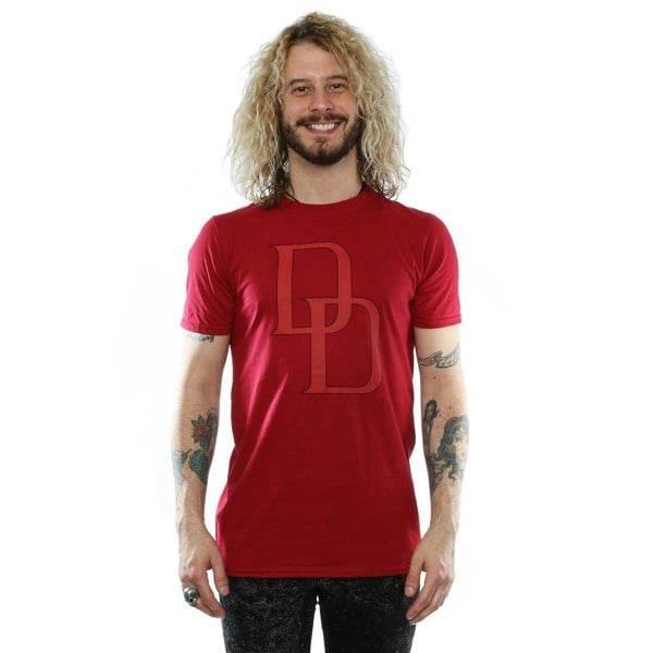 Marvel Mens Daredevil DD Logo T-Shirt - Cardinal