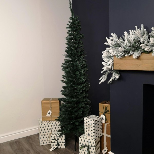 Samuel Alexander 6.5ft (2m) Pencil Style Slim Artificial Christmas Tree in Green