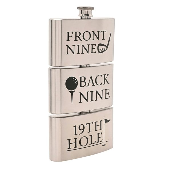 Diletto Gifts 19th Hole Golfer's Flask, Drinking Beverage Travel Barware Accessories19th Hole Golfer's Flask
