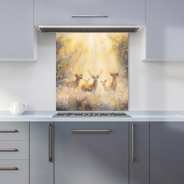 Warren Reed Deer in Woods Glass Kitchen Splashback - 00010