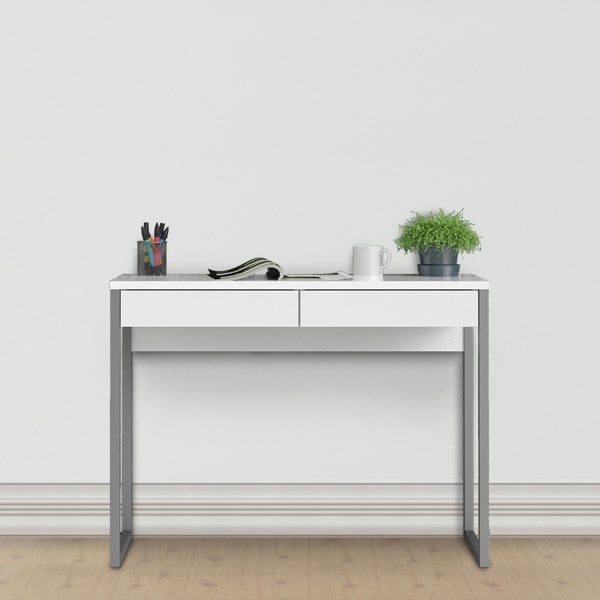 Furniture To Go Function Plus Desk 2 Drawers in White High Gloss