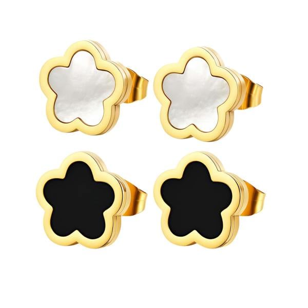 Serafina Blair Earrings - 18K Gold Plated Stainless Steel Clover Stud Earrings