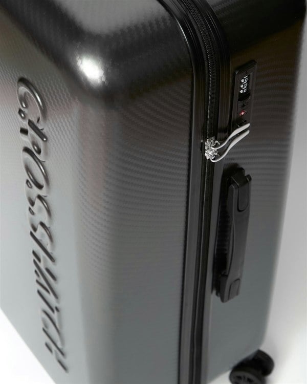 Crosshatch Escapade Embossed Suitcase 3pk Charcoal