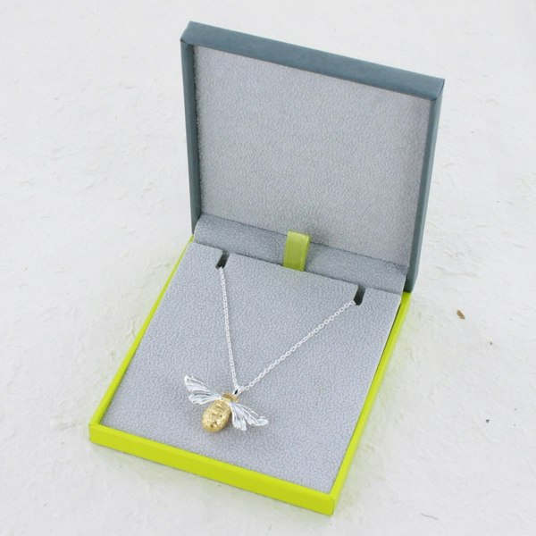 Sterling Silver and Gold plated Queen Bee Necklace - Reeves & Reeves