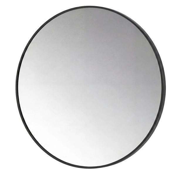 Yezi Wall Mirror Round Mirror Tempered Glass HD Make Up Mirror Bathroom 60cm