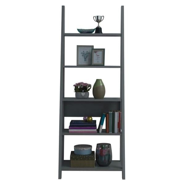Timber Art Design Riva Retro 5 Tier Ladder Bookcase Display Shelf Unit