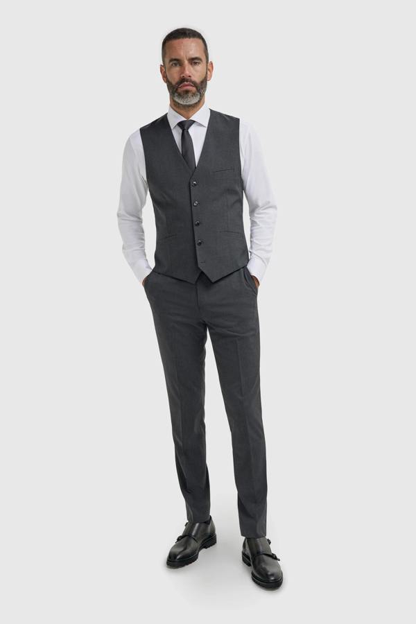 House of Cavani Malibu - Men's Charcoal Textured Grey 3 Piece Suit