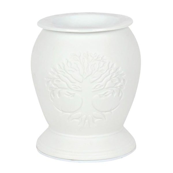 Serano Tree of Life White Ceramic Electric Oil Burner and Wax Warmer