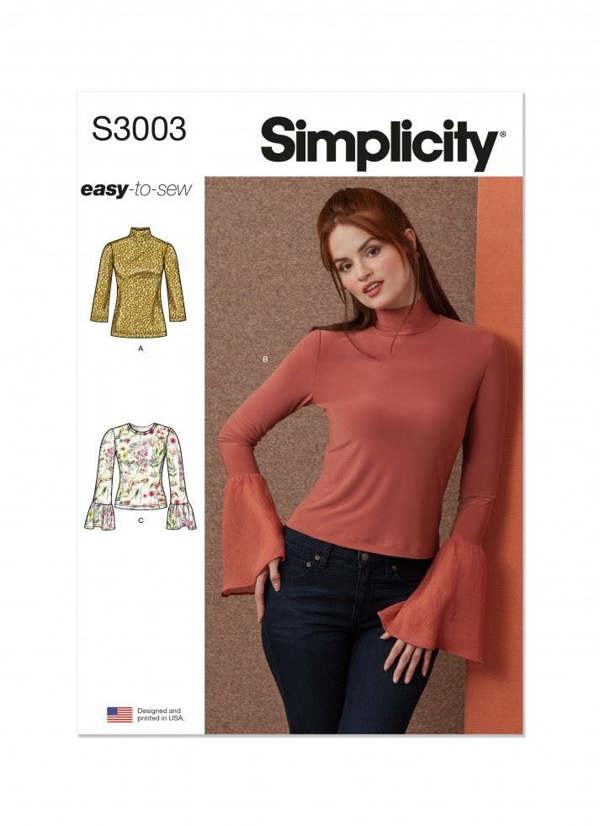 Simplicity Sewing Pattern 3003, Tops for Women, H5 (6-8-10-12-14) - Easy