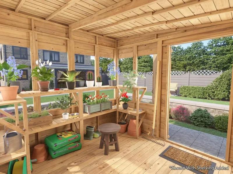 Dunster House Potting Shed Pent Roof W8' x D8' (W2.4 x D2.4m) Superfelt, Overlord Modular