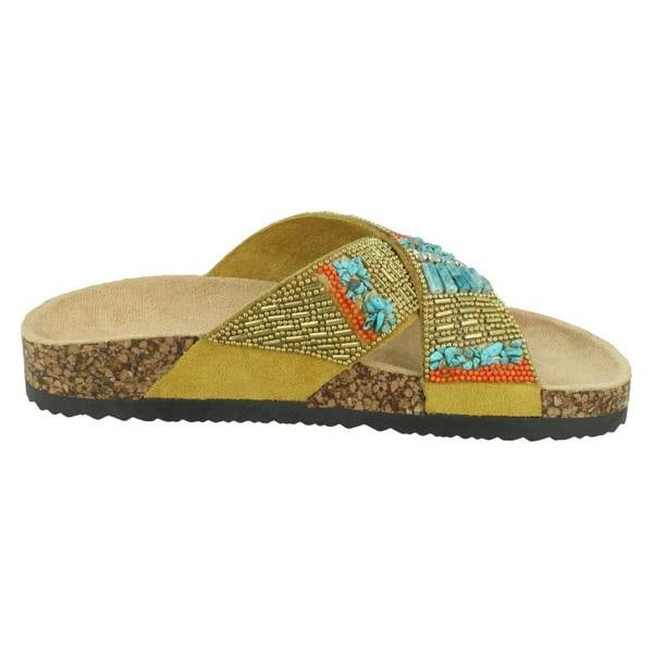 Spot On Ladies Spot On Beaded Mules F00347