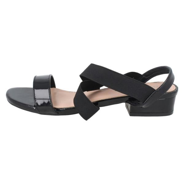 Spot On Ladies Spot On Slip On Cross Strap Low Heel Smart Sandals F12082