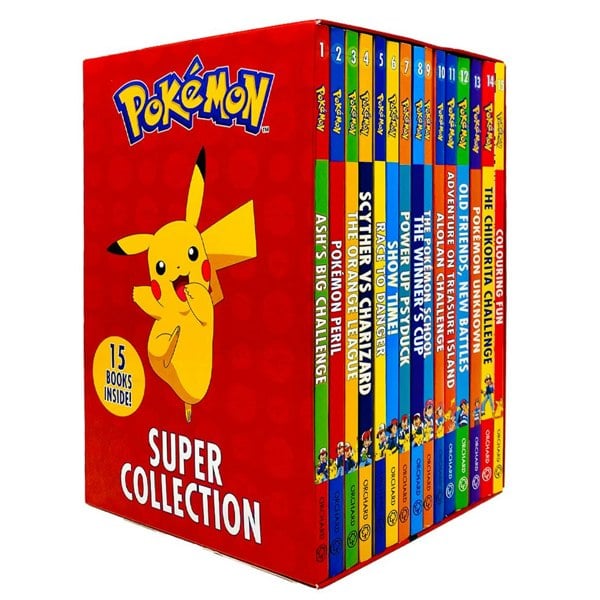 The Official Pokemon Super Collection 15 Books Set - Ash Big Challenge, Pokemon Peril & Many More