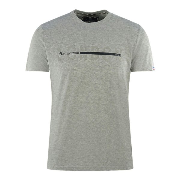 Aquascutum London 1851 Split Logo T-Shirt - Grey