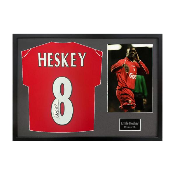Emile Heskey Signed Liverpool Shirt Classic Frame