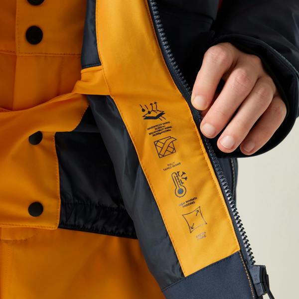 Dare 2B Mens Halfpipe IV Colour Block Ski Jacket - Navy/Electric Orange - 
