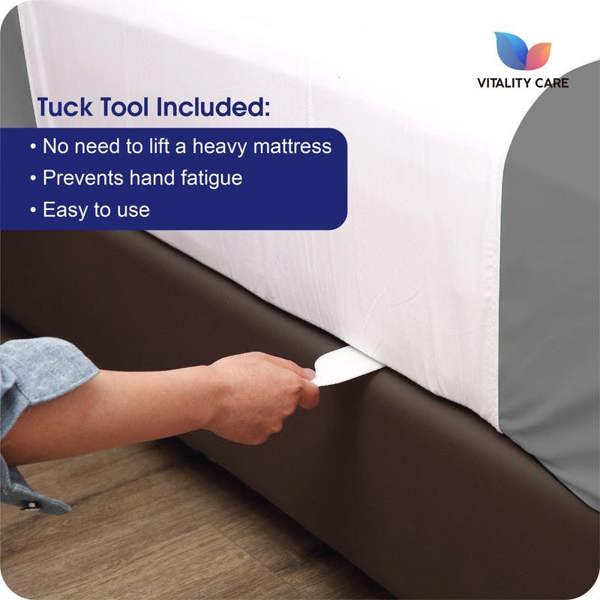 Vitality Care Incontinence Washable Bed Pads Reusable Tumbler dry Bed Size With Tucks & Tuck Tool