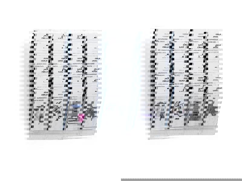 Durable FLEXIBOXX 6 Wall Mounted Literature Tray | A4 Portrait Holder | Clear