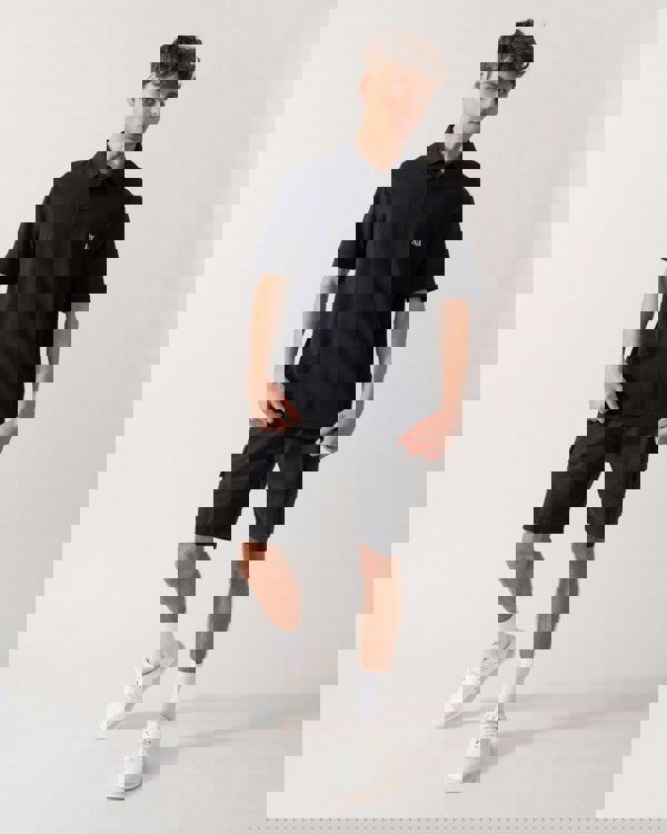 Armani Exchange Mens Embroidered A|X Monogram Short Sleeve Polo Shirt - Deep Navy UB101